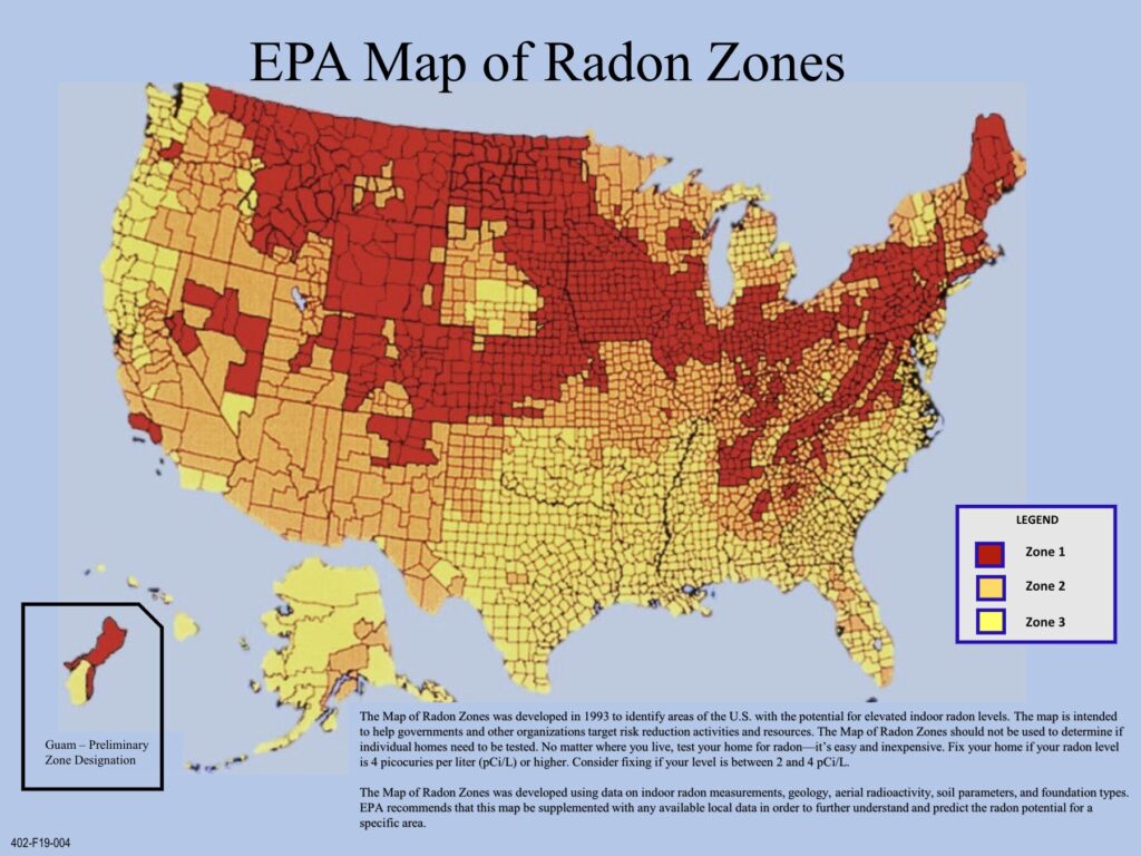 epa radon map